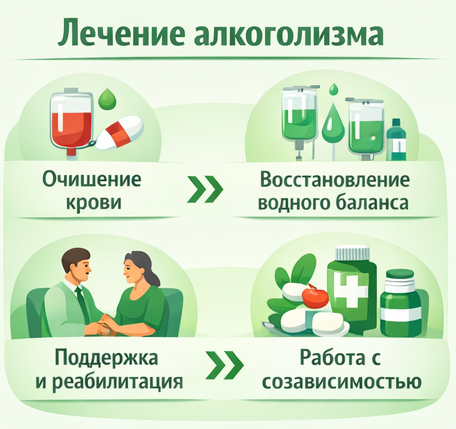 лечение алкоголизма в Краснокамске этапы